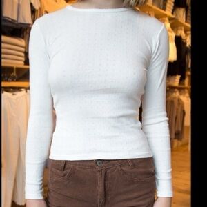 Brandy Melville Classic White Long Sleeve Tee